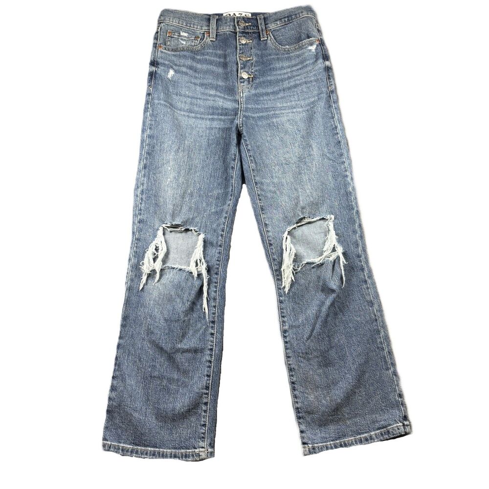 Daze Women Jeans Tough Love Pleaser High Rise Wide Ankle Button Fly Sz 28 M206